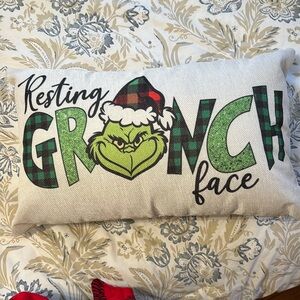 Grinch Christmas Accent Pillow - includes insert